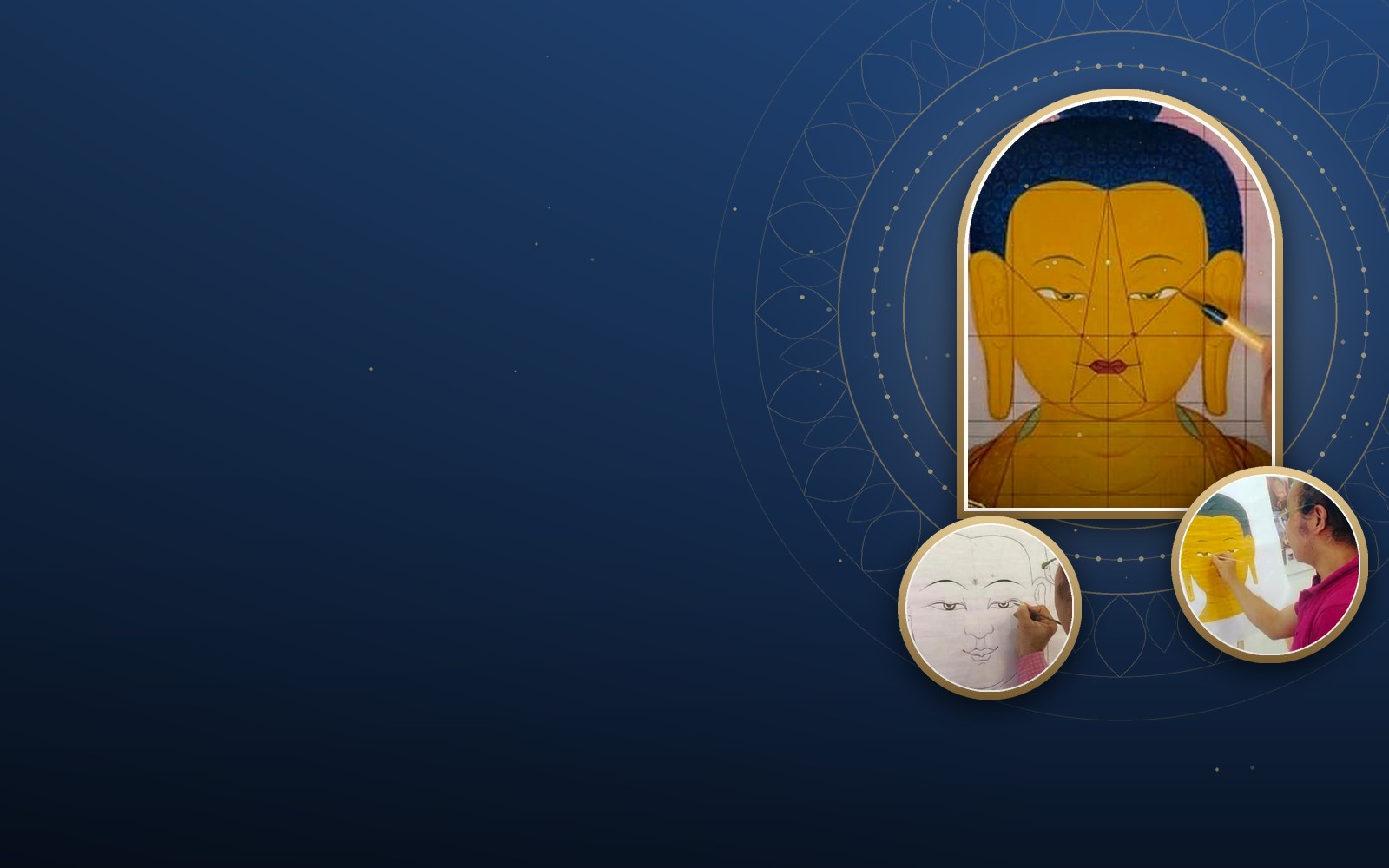 Workshop de Pintura de Thangka:                                                                                                                    A Face de Buda Shakyamuni